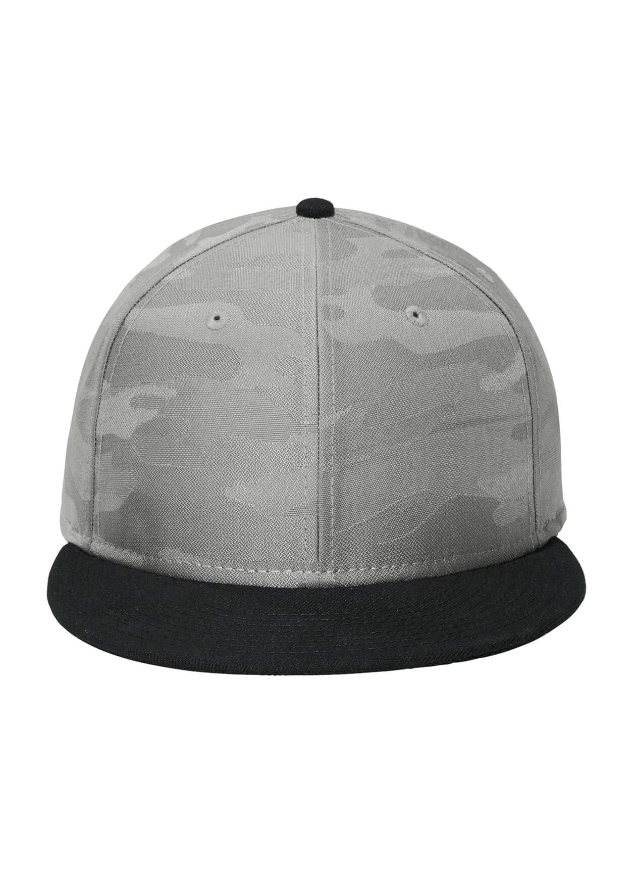 New Era Camo Flat Bill Snapback Cap - Black / Rainstorm Grey Camo MISC