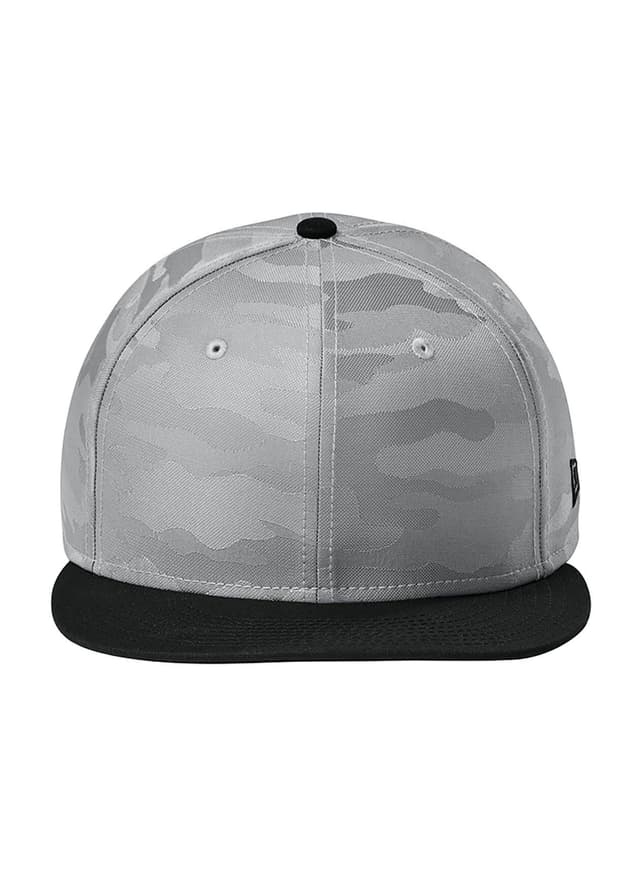 New Era Camo Flat Bill Snapback Cap - Flag Black / Rainstorm Grey Camo MISC