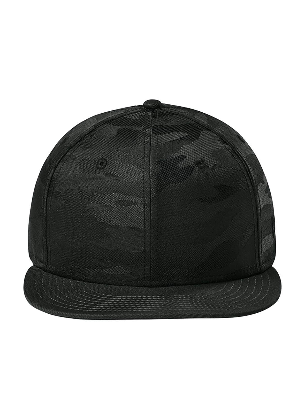 New Era Camo Flat Bill Snapback Cap - Flag Black / Black Camo MISC