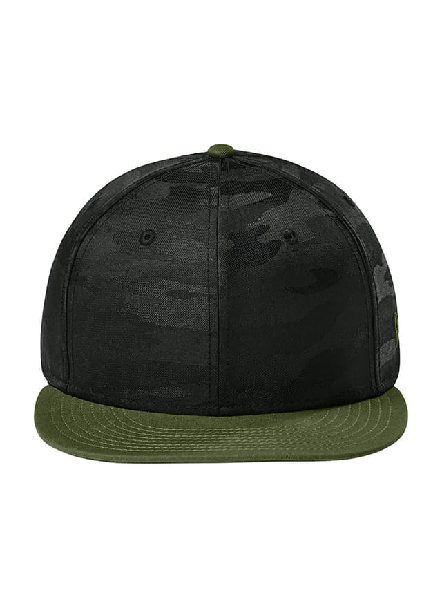 New Era Camo Flat Bill Snapback Cap - Green MISC