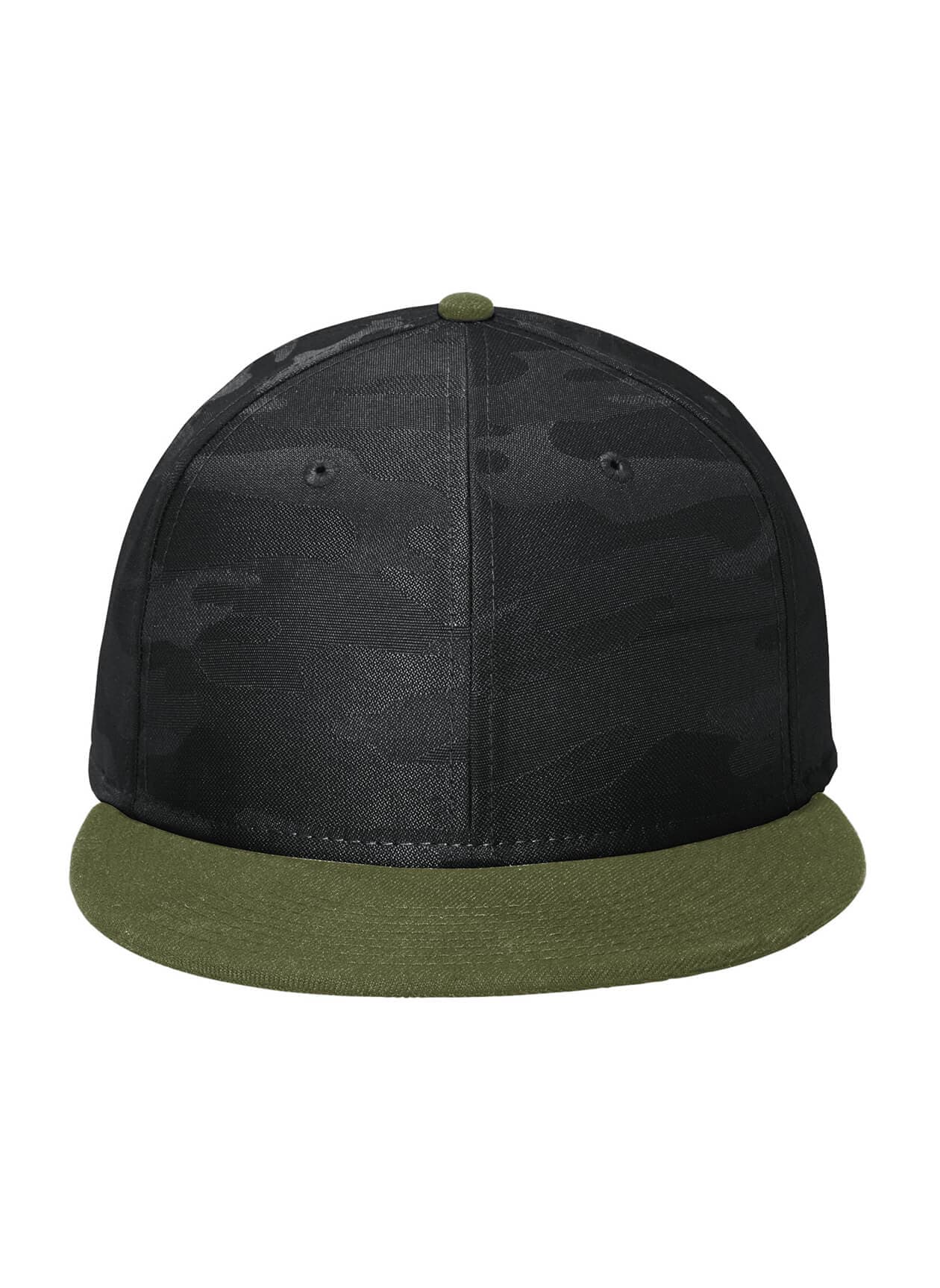 New Era Camo Flat Bill Snapback Cap - Army / Black Camo MISC