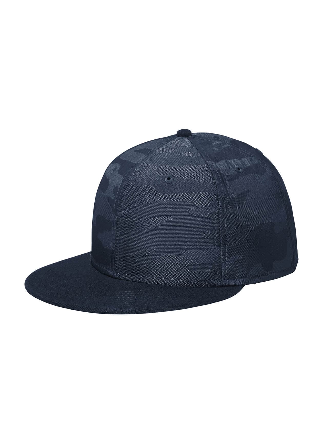 New Era Camo Flat Bill Snapback Cap - Deep Navy / Deep Navy Camo MISC