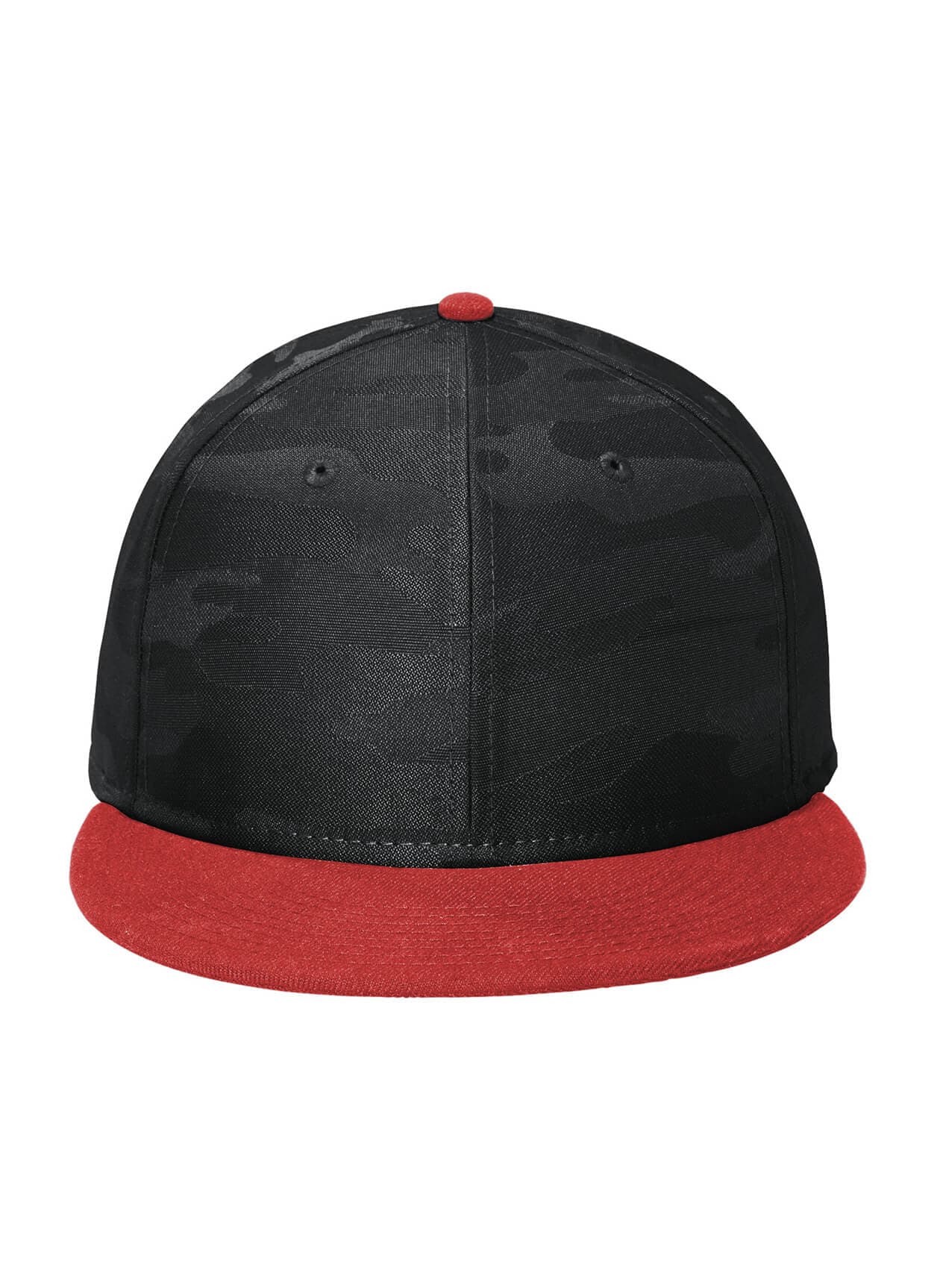 New Era Camo Flat Bill Snapback Cap - Scarlet / Black Camo MISC