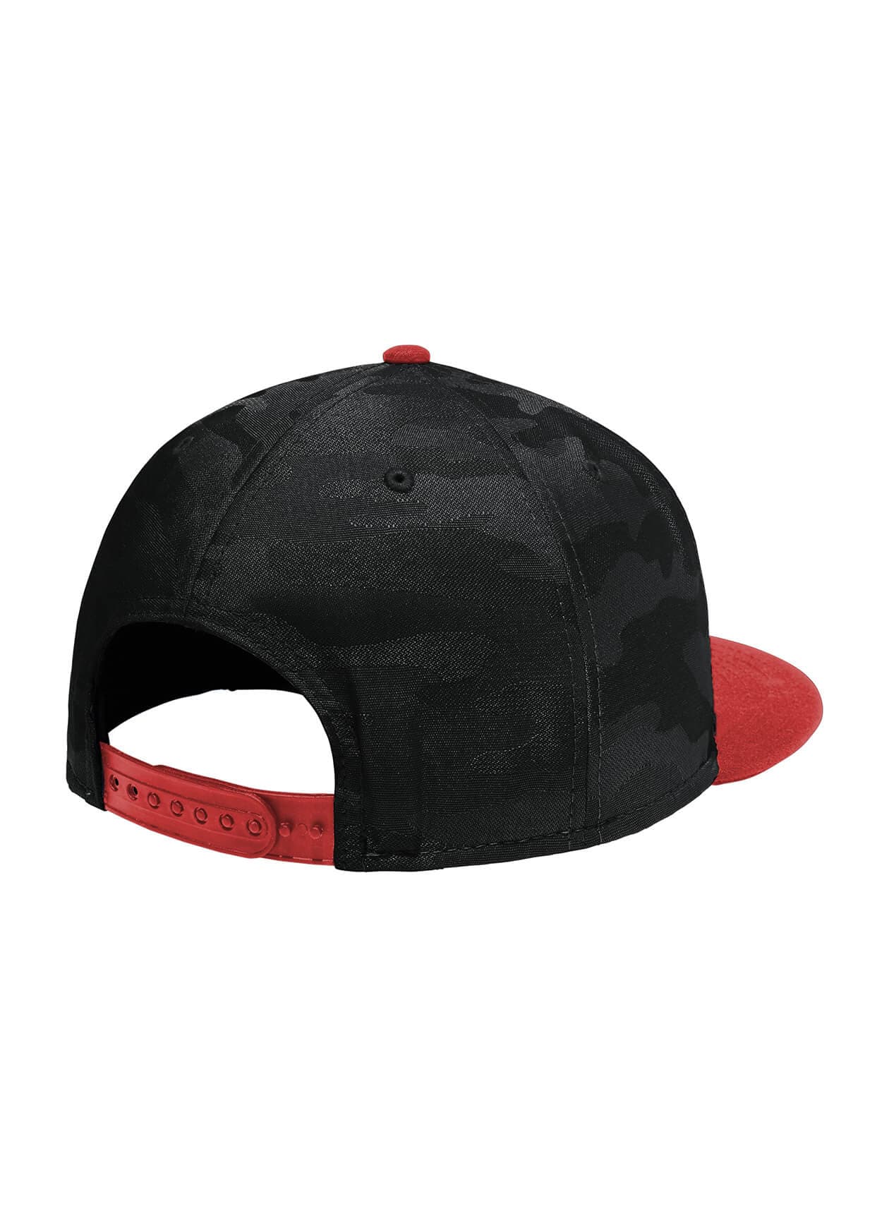 New Era Camo Flat Bill Snapback Cap - Scarlet / Black Camo MISC