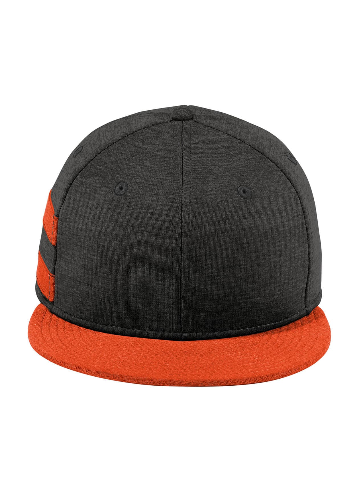 New Era Shadow Heather Striped Flat Bill Snapback Cap - Black Shadow Heather / Deep Orange MISC