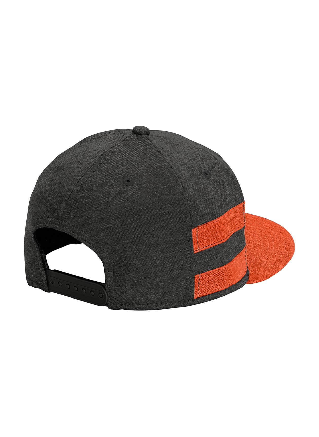 New Era Shadow Heather Striped Flat Bill Snapback Cap - Black Shadow Heather / Deep Orange MISC