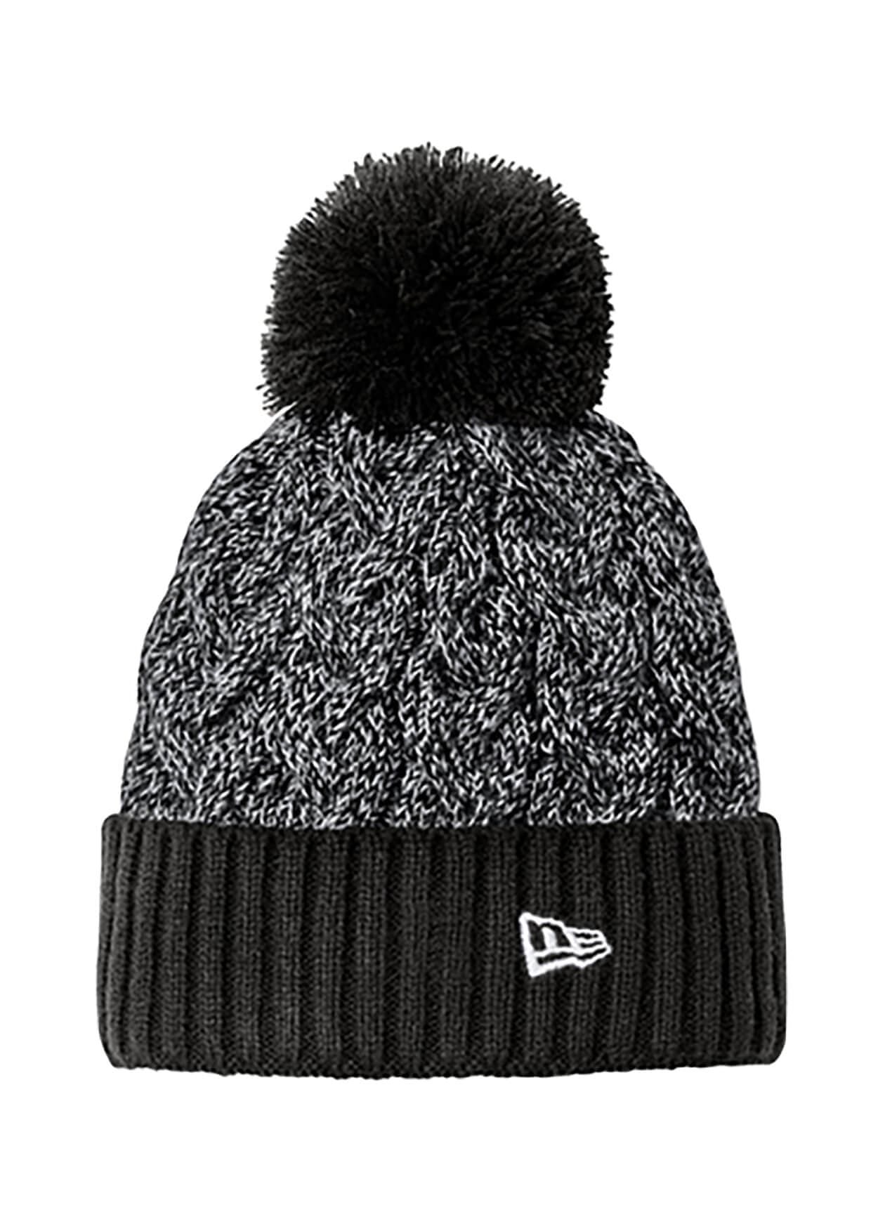 New Era Marled Knit Pom Beanie - Black MISC