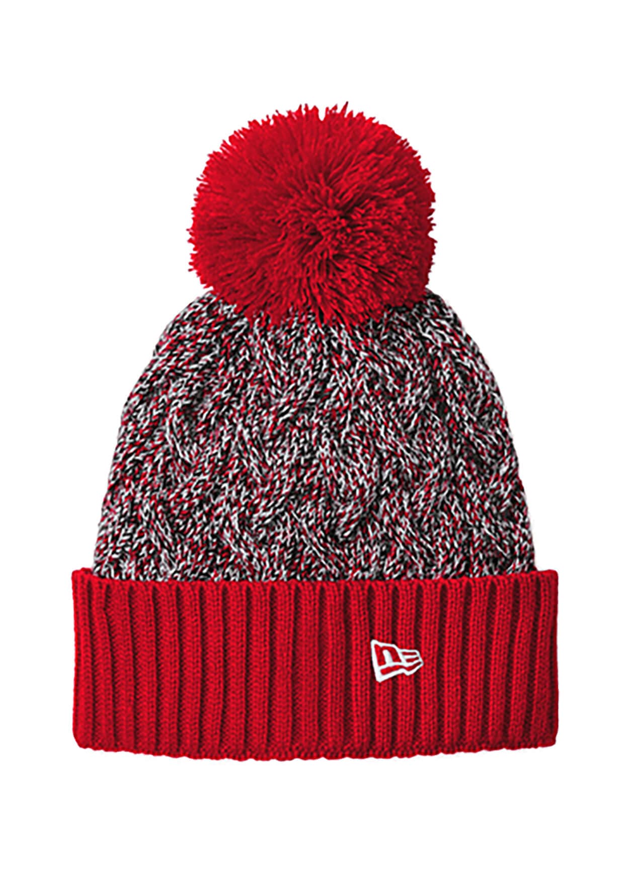 New Era Marled Knit Pom Beanie - Red MISC