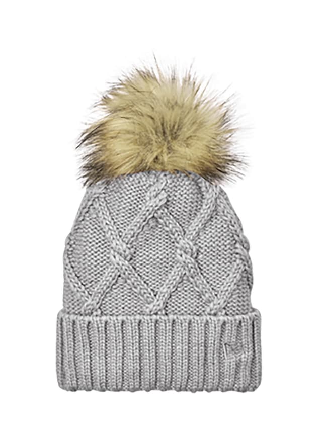 New Era Faux Fur Pom Beanie - Light Grey MISC
