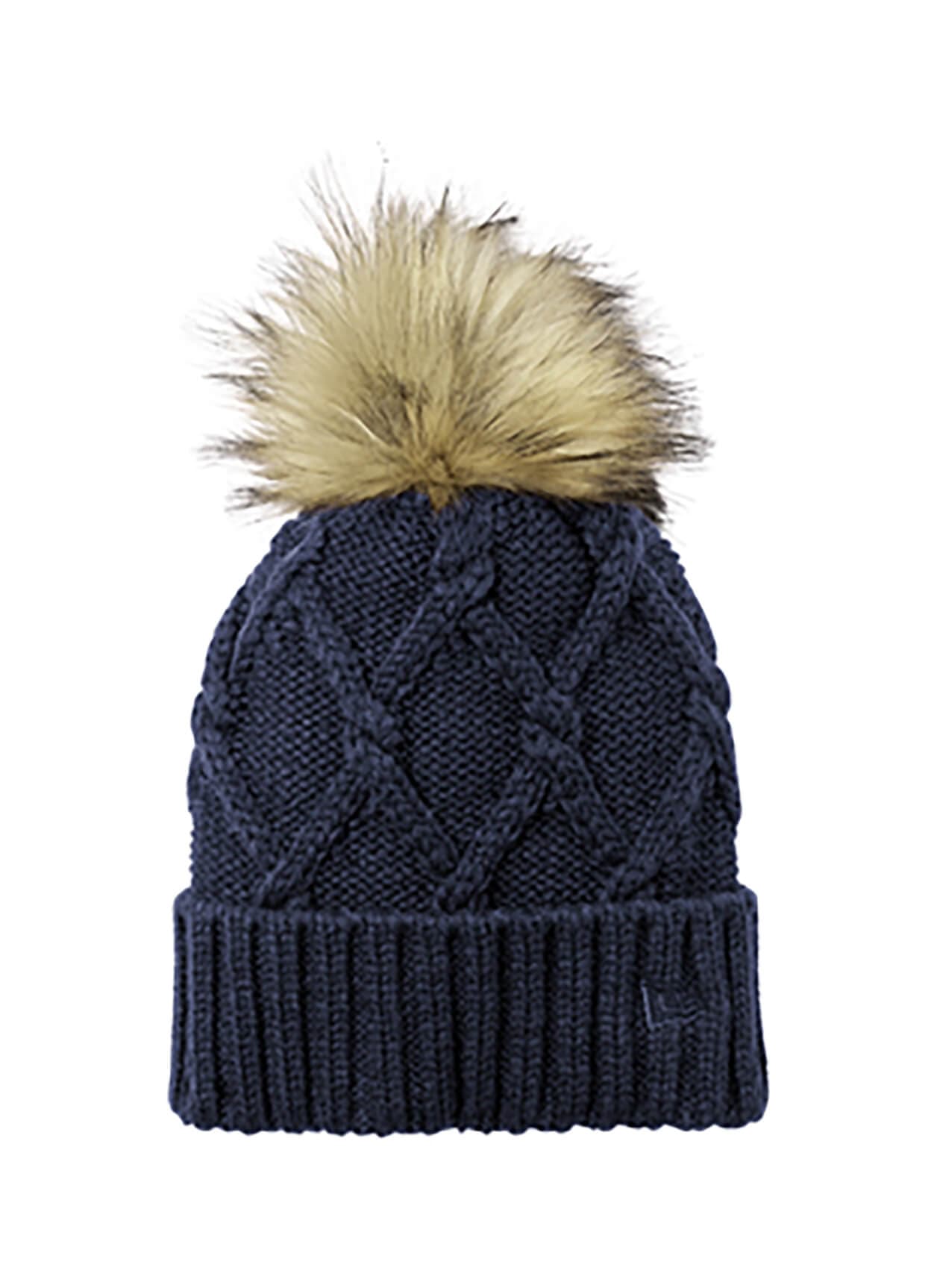 New Era Faux Fur Pom Beanie - Navy MISC