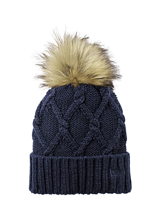 New Era Faux Fur Pom Beanie - Navy MISC