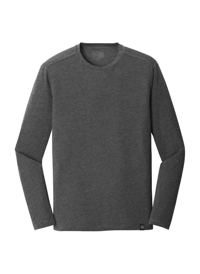 New Era Men's Heritage Blend Crew Long-Sleeve T-Shirt - Black Heather (BHT) 3XL