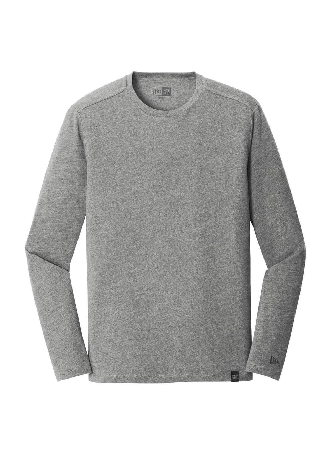 New Era Men's Heritage Blend Crew Long-Sleeve T-Shirt - Light Grey 3XL