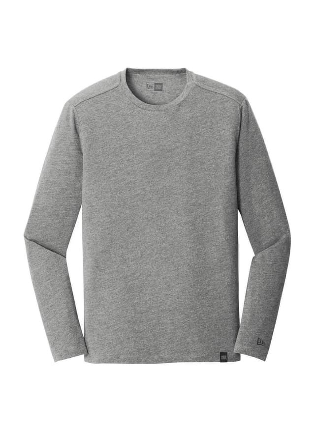 New Era Men's Heritage Blend Crew Long-Sleeve T-Shirt - Light Grey 3XL