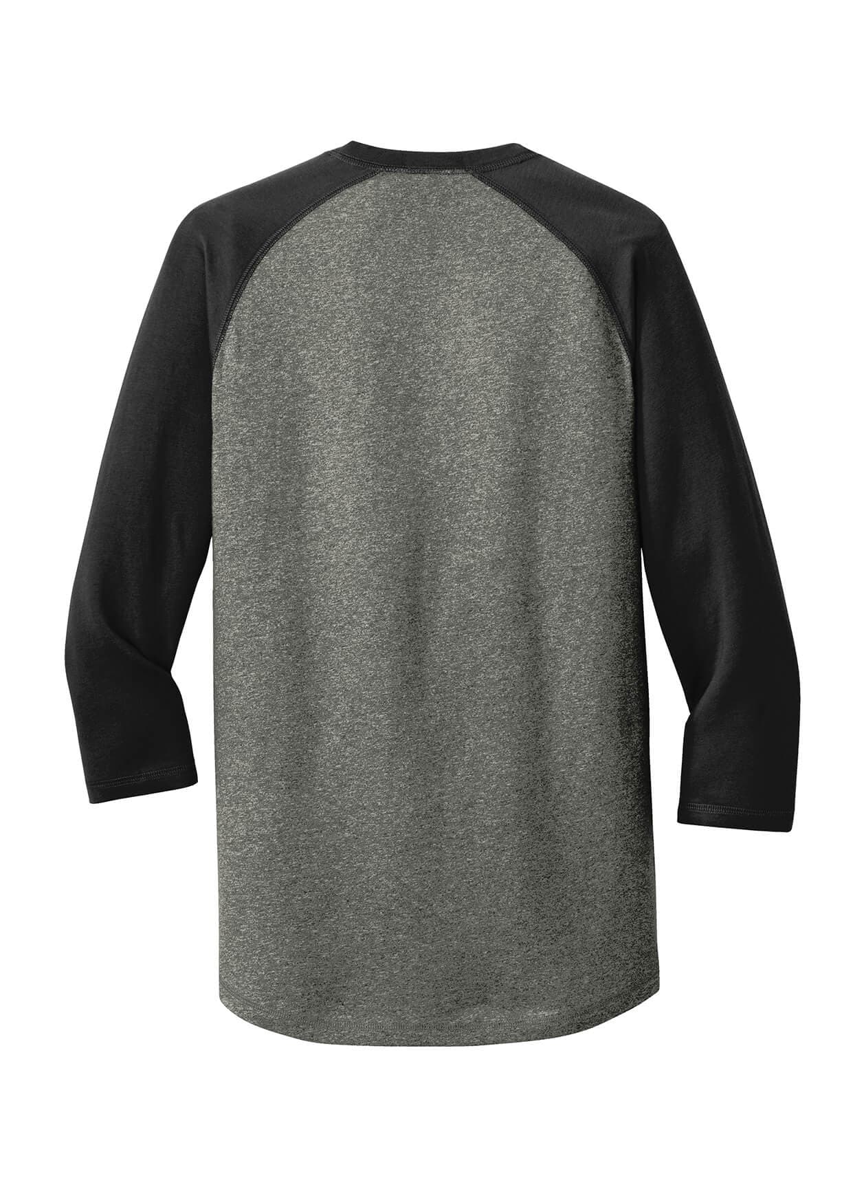 New Era Men's Heritage Blend 3/4-Sleeve Baseball Raglan T-Shirt - Black / Black Twist 3XL