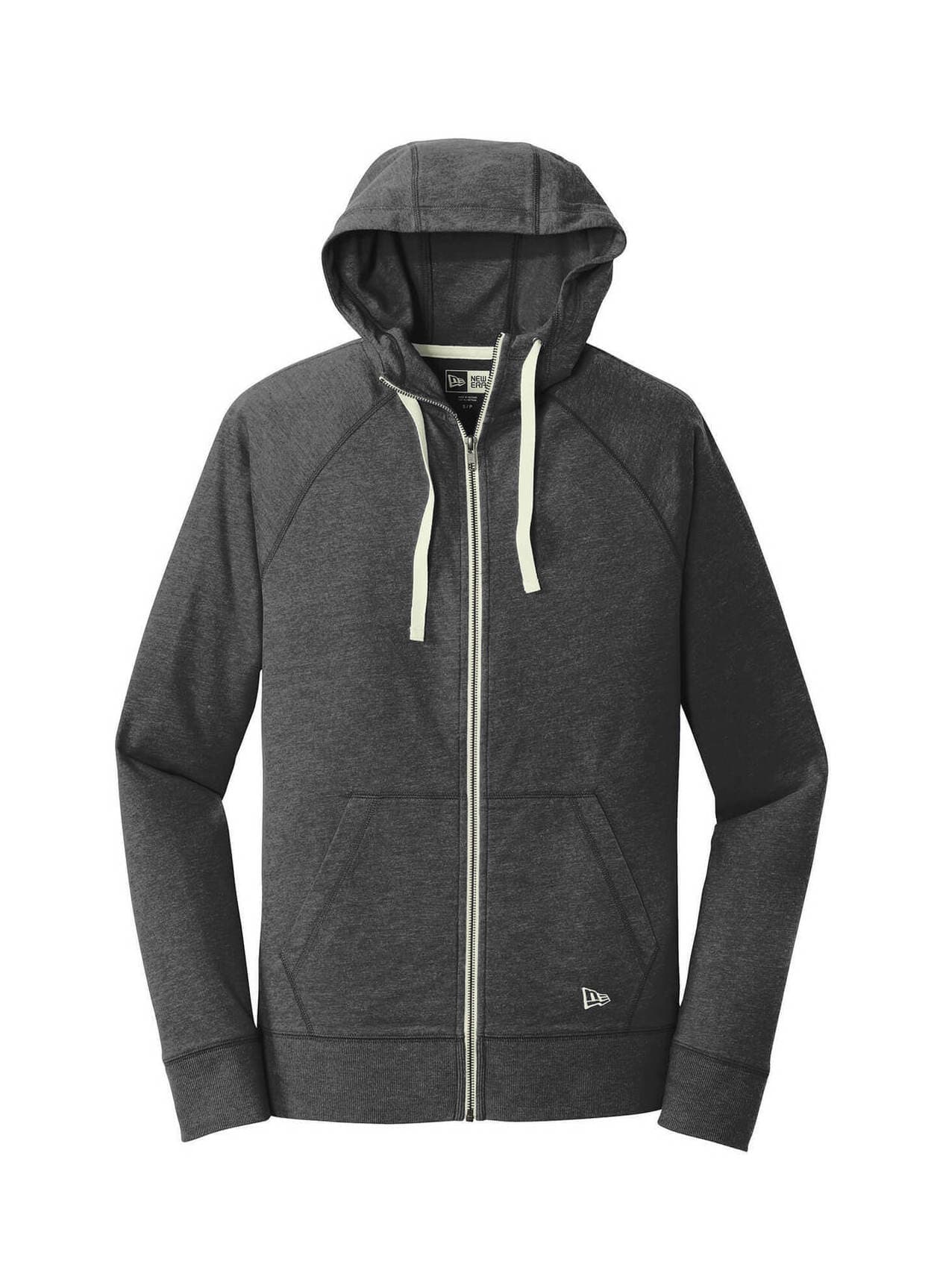 New Era Men's Sueded Cotton Blend Full-Zip Hoodie - Black 3XL