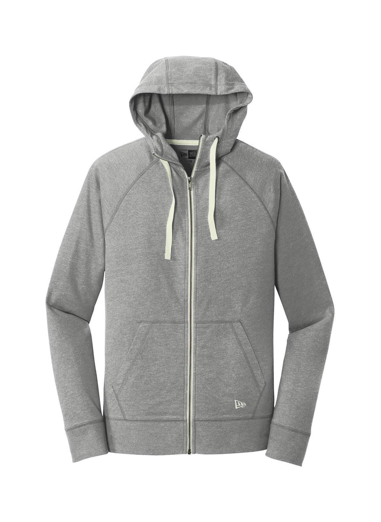 New Era Men's Sueded Cotton Blend Full-Zip Hoodie - Light Grey 3XL