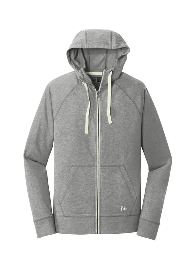 New Era Men's Sueded Cotton Blend Full-Zip Hoodie - Light Grey 3XL