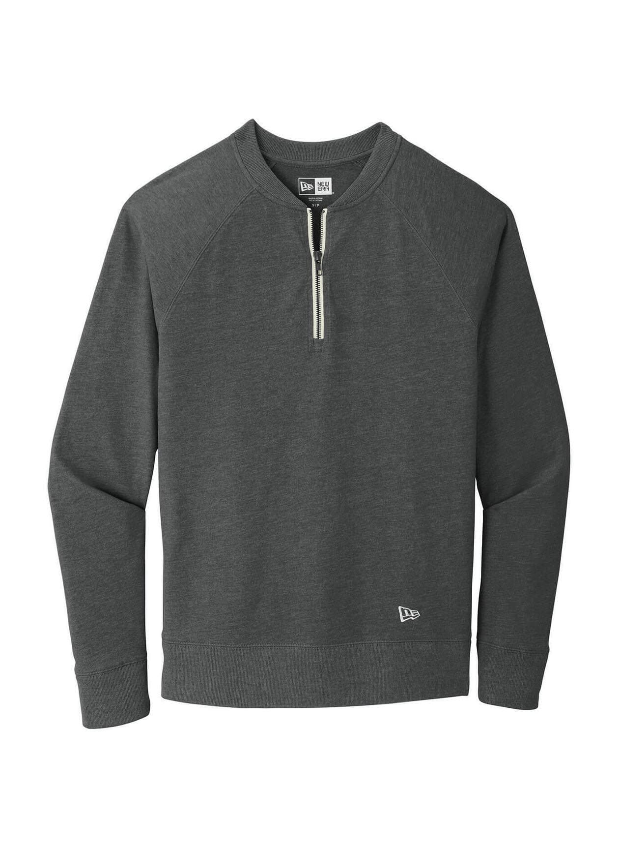 New Era Men's Sueded Cotton Blend Quarter-Zip - Black 3XL