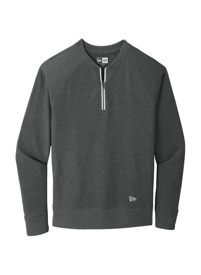 New Era Men's Sueded Cotton Blend Quarter-Zip - Black 3XL