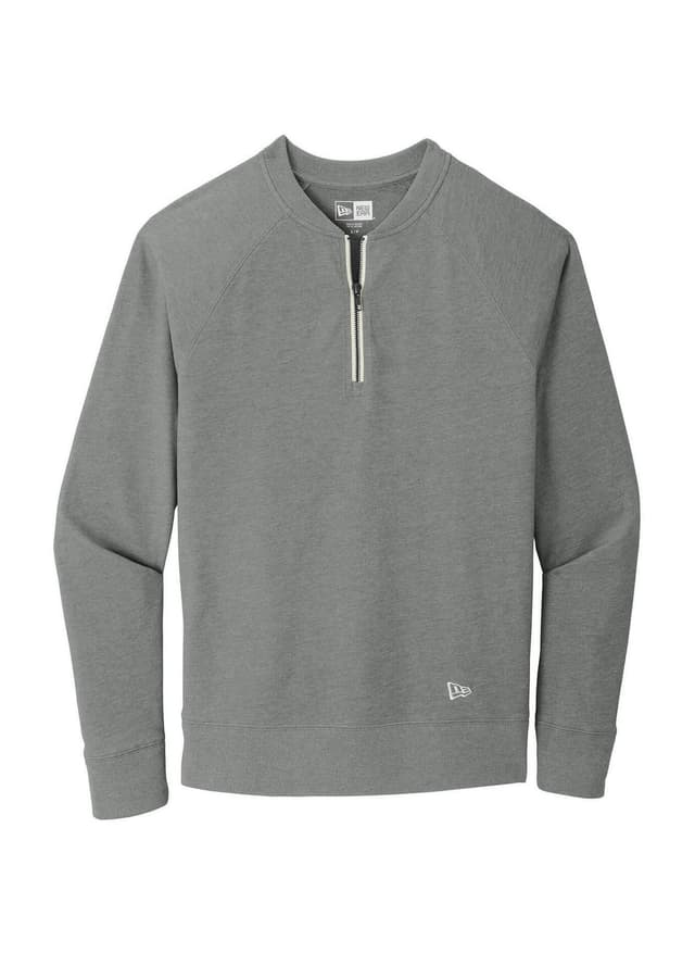 New Era Men's Sueded Cotton Blend Quarter-Zip - Light Grey 3XL