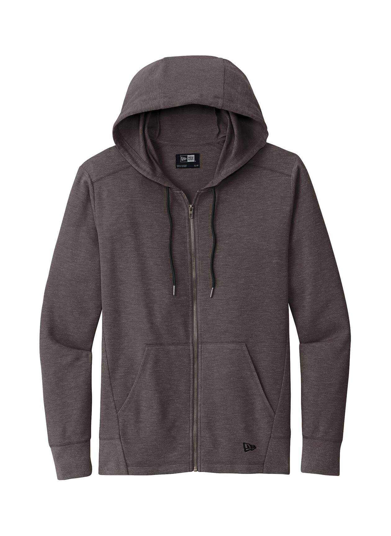 New Era Men's Thermal Full-Zip Hoodie - Black Heather (BHT) 3XL