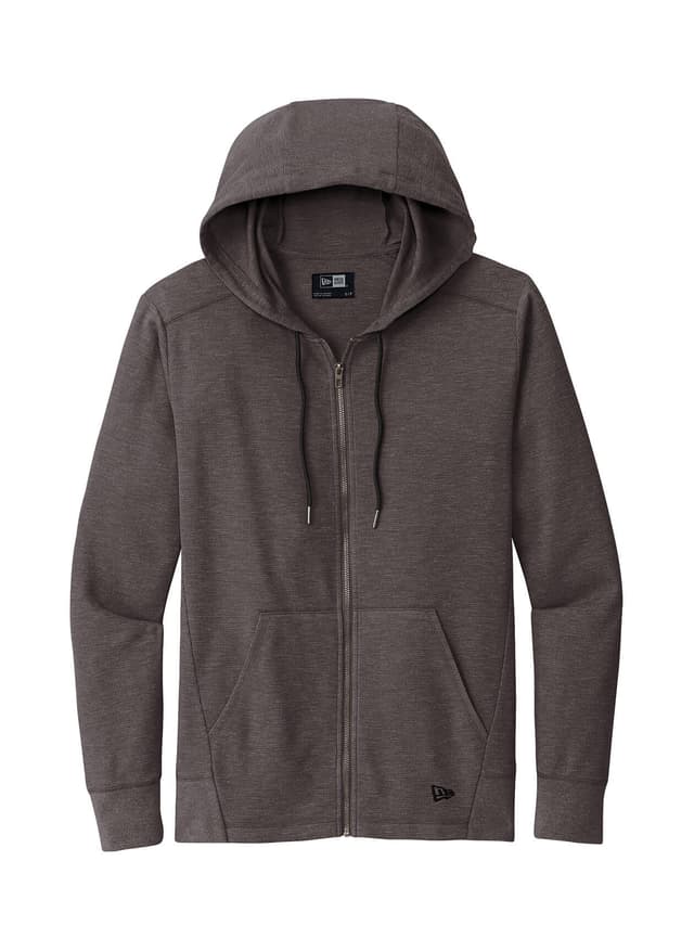 New Era Men's Thermal Full-Zip Hoodie - Black Heather (BHT) 3XL