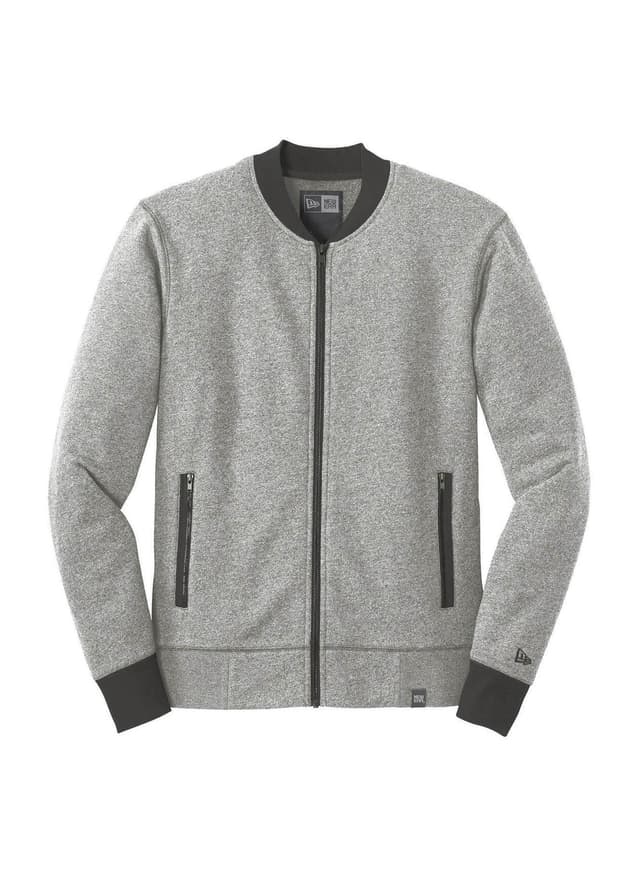 New Era Men's French Terry Baseball Jacket - Light Grey 3XL