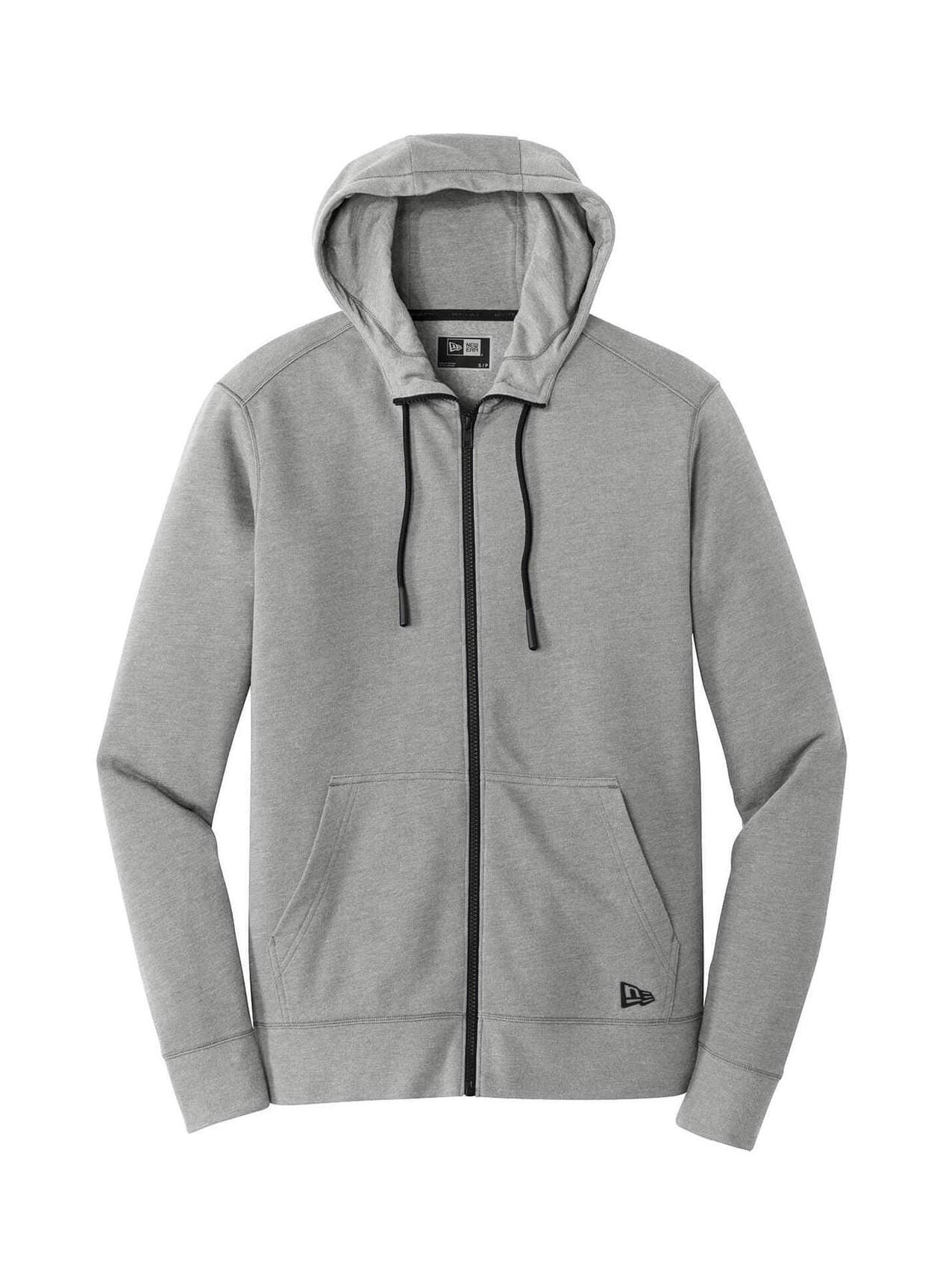 New Era Men's Tri-Blend Fleece Full-Zip Hoodie - Light Grey 3XL