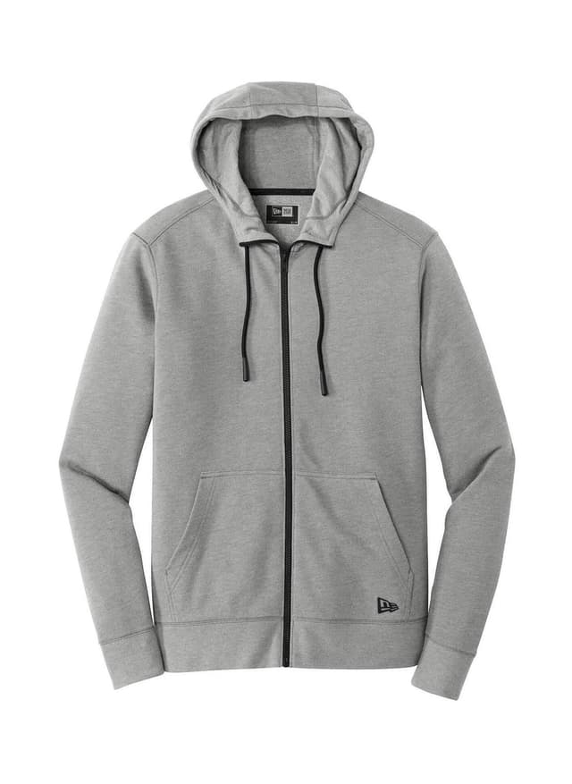 New Era Men's Tri-Blend Fleece Full-Zip Hoodie - Light Grey 3XL