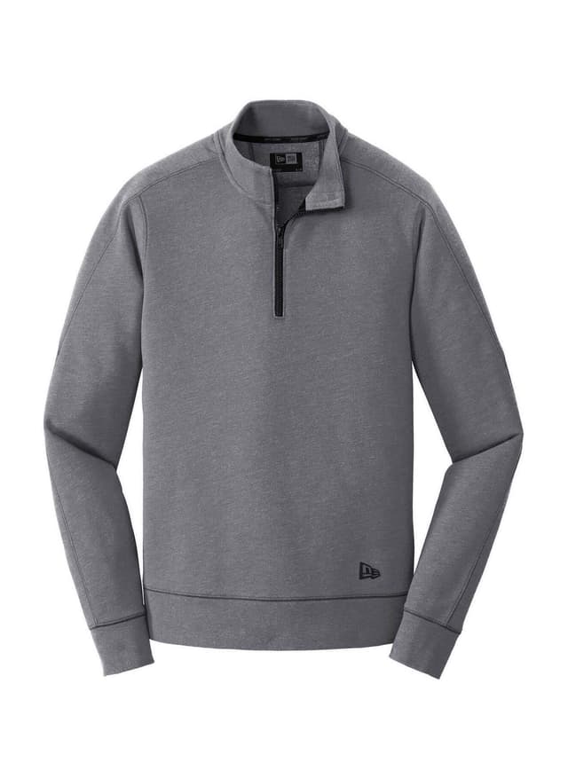 New Era Men's Tri-Blend Fleece Quarter-Zip - Shadow Grey Heather (GHT) 3XL