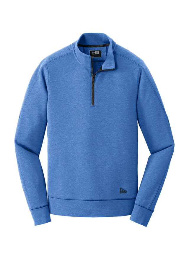 New Era Men's Tri-Blend Fleece Quarter-Zip - Blue 3XL