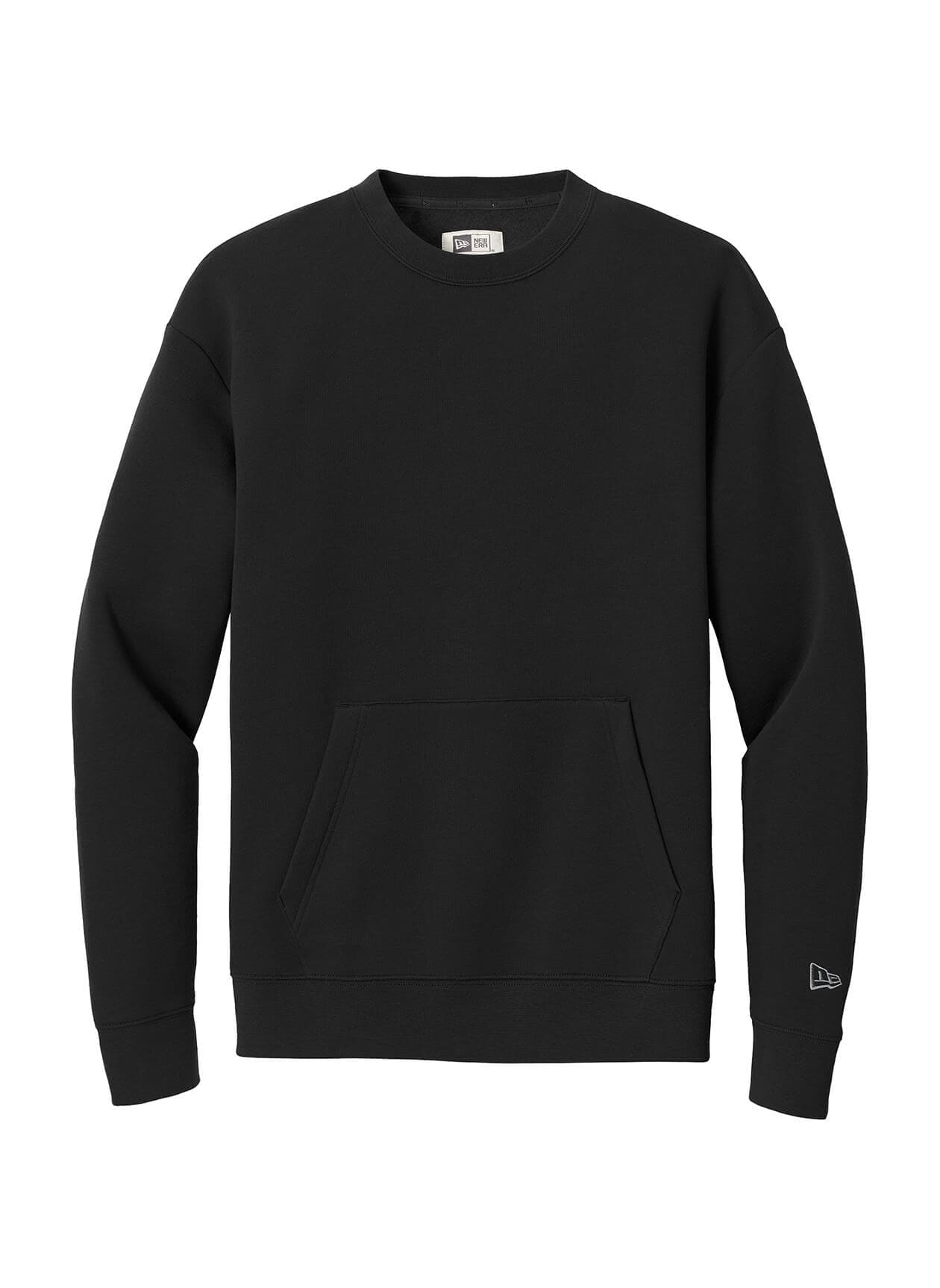 New Era Men's Heritage Fleece Pocket Crew Sweatshirt - Black 3XL