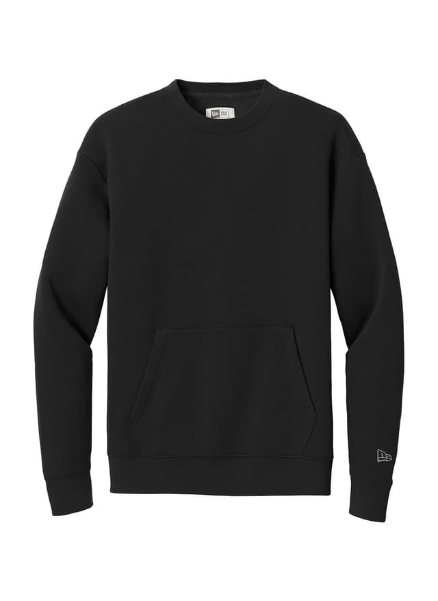 New Era Men's Heritage Fleece Pocket Crew Sweatshirt - Black 3XL