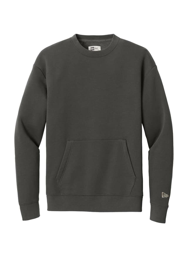 New Era Men's Heritage Fleece Pocket Crew Sweatshirt - Dark Grey 3XL