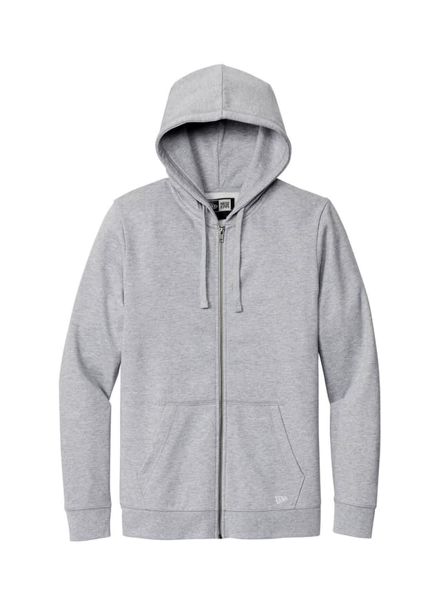 New Era Men's Comeback Fleece Full-Zip Hoodie - Light Grey 3XL