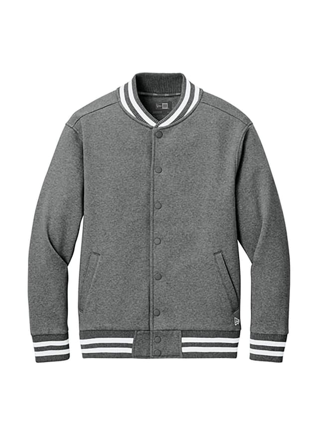 New Era Men's Varsity Heavyweight Fleece Jacket - Light Grey 3XL