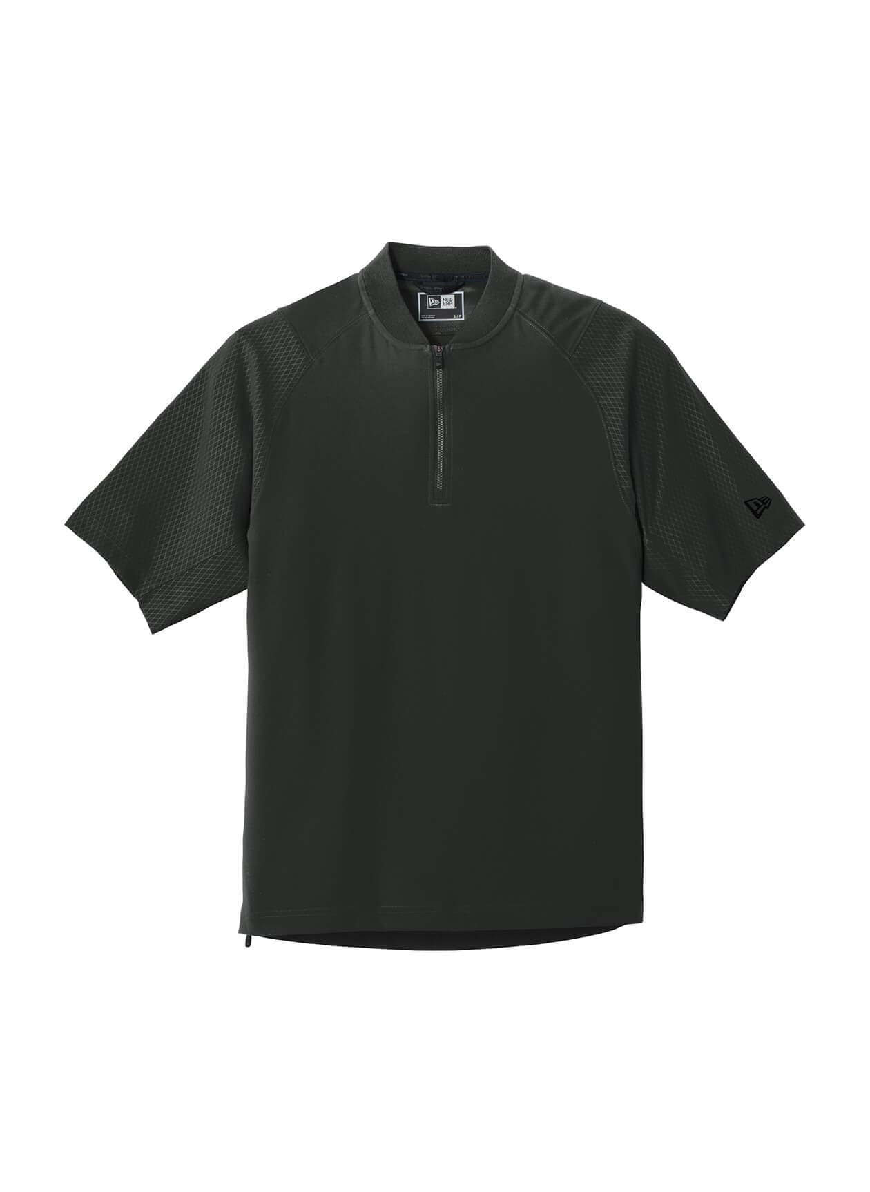 New Era Men's Cage Short-Sleeve Quarter-Zip Jacket - Black 3XL