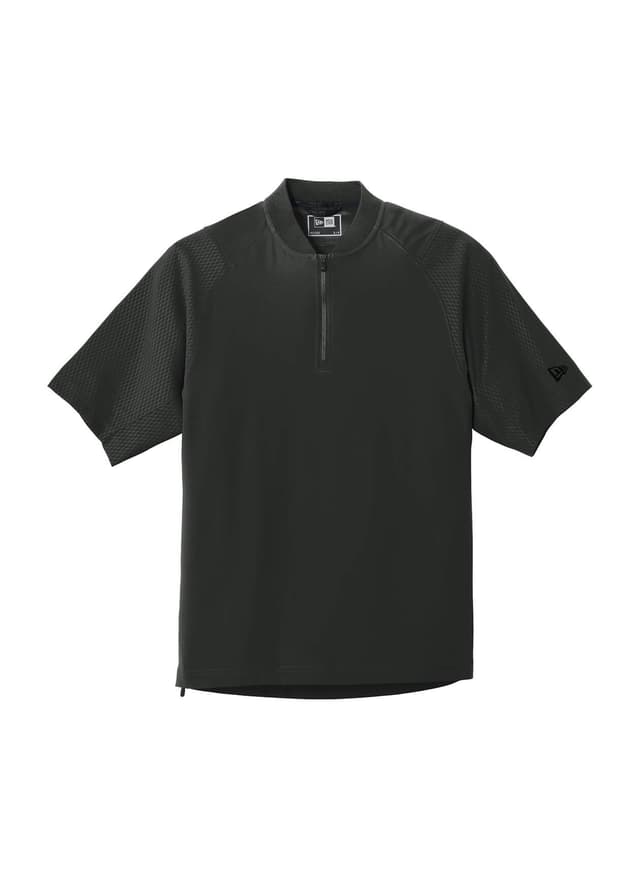 New Era Men's Cage Short-Sleeve Quarter-Zip Jacket - Black 3XL