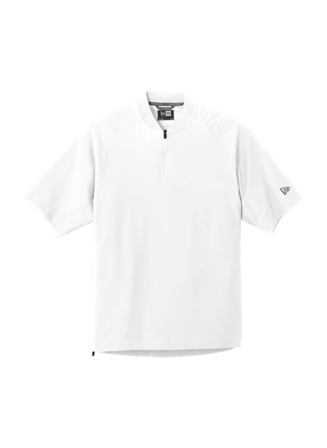 New Era Men's Cage Short-Sleeve Quarter-Zip Jacket - White 3XL