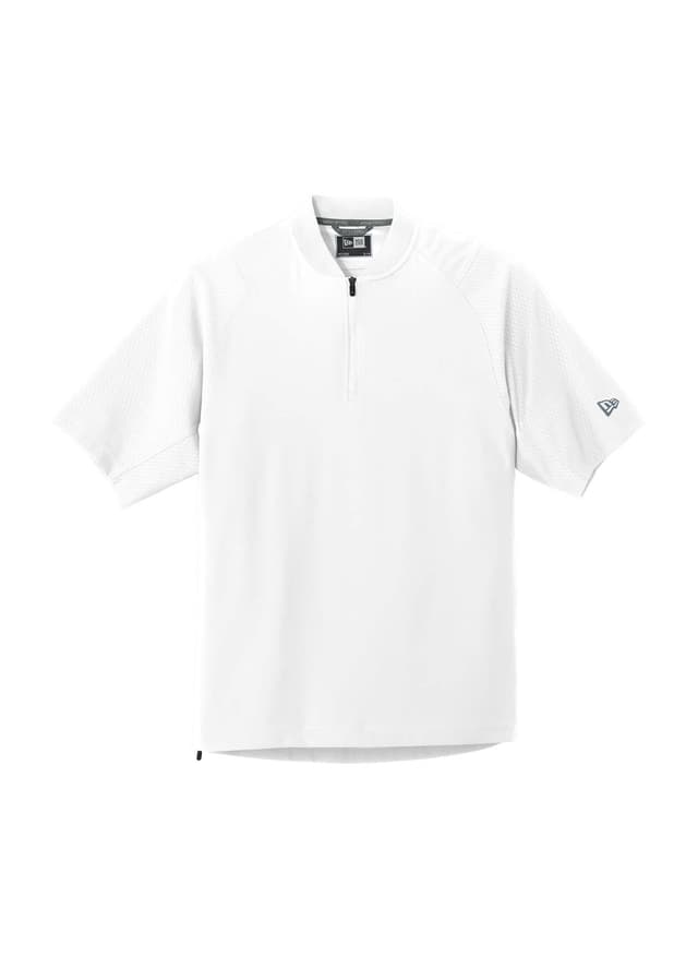 New Era Men's Cage Short-Sleeve Quarter-Zip Jacket - White 3XL