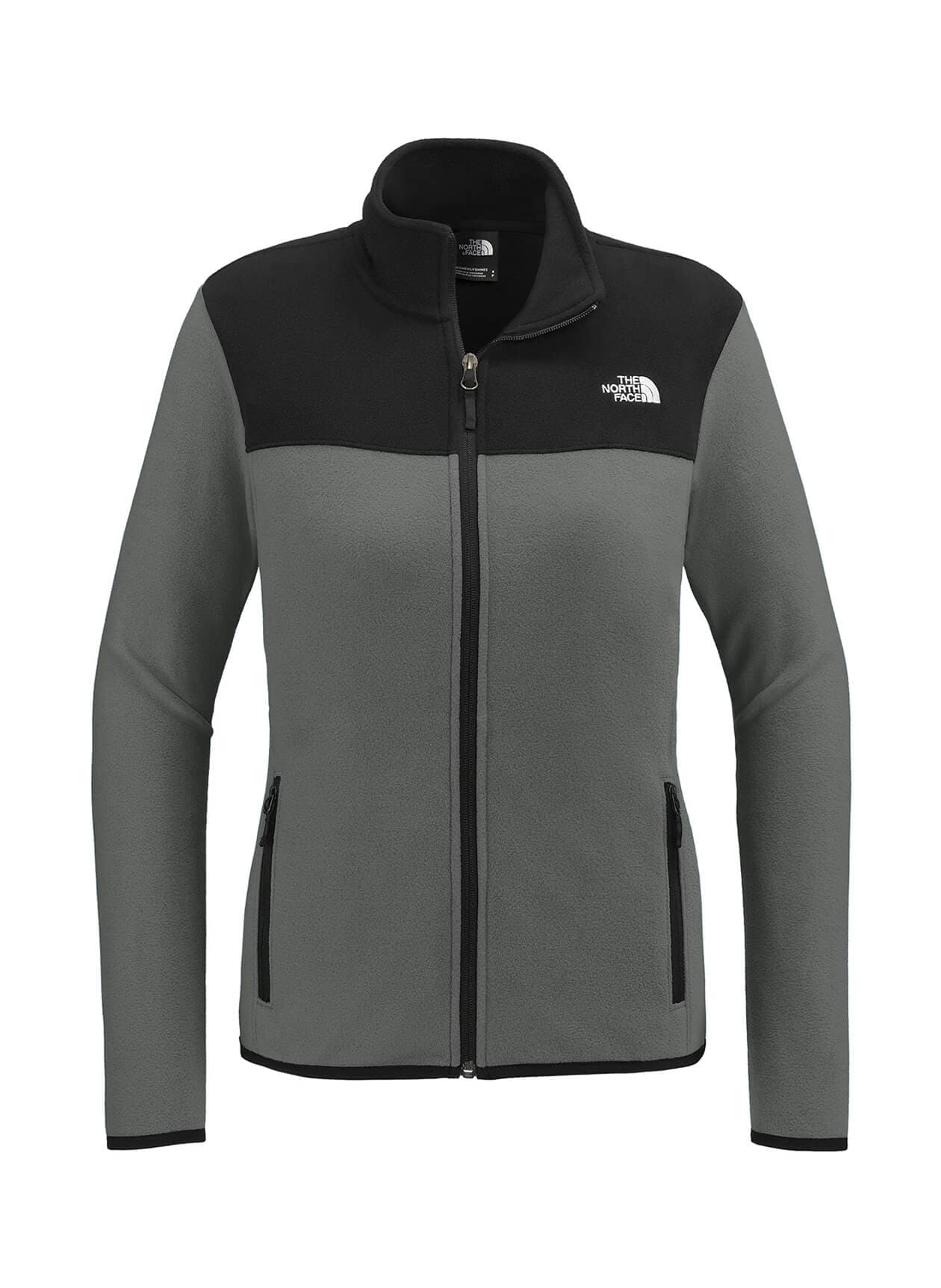 The North Face Women's Glacier Full-Zip Fleece Jacket - Asphalt Grey / TNF Black LG