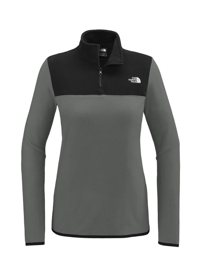 The North Face Women's Glacier 1/4-Zip Fleece - Asphalt Grey / TNF Black LG
