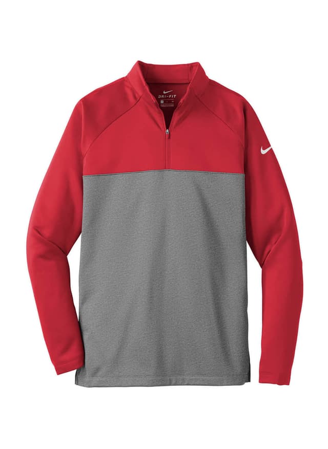 Nike Men's Therma-FIT Fleece Half-Zip - Red,Dark Grey 3XL