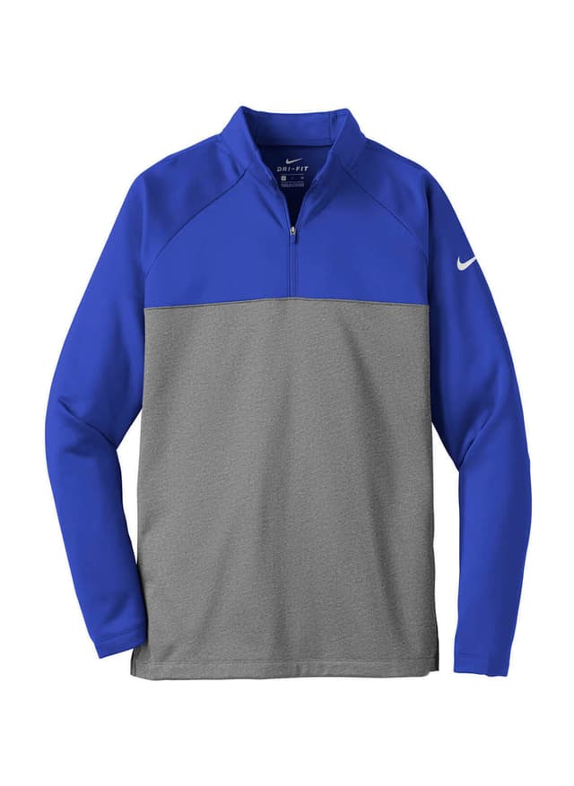 Nike Men's Therma-FIT Fleece Half-Zip - Blue,Light Grey 3XL