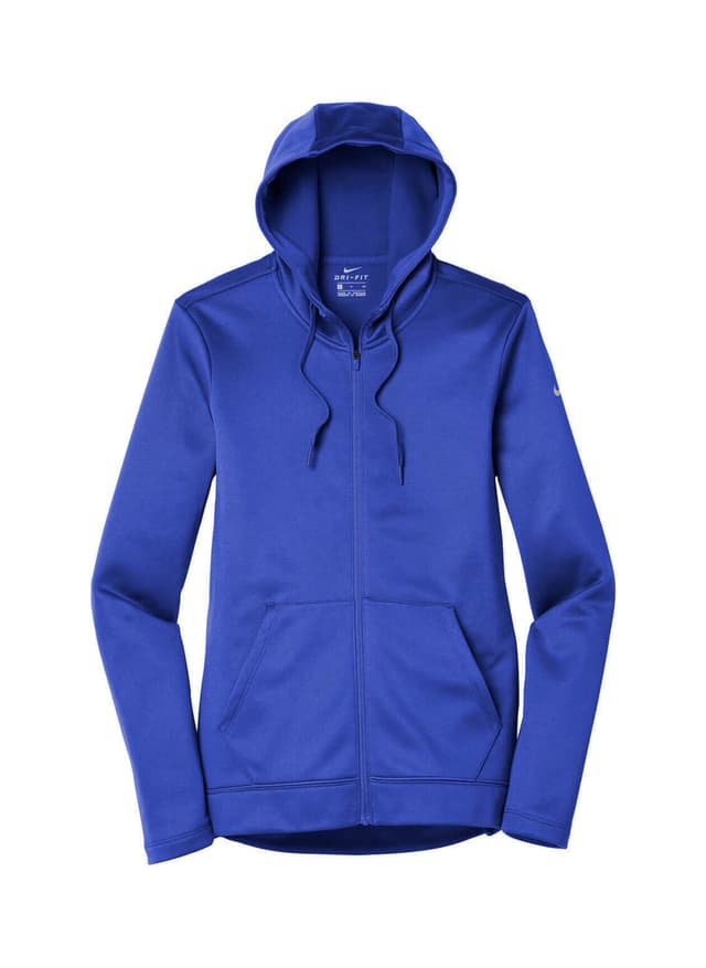 Nike Women's Therma-Fit Full-Zip Fleece Hoodie - Blue LG
