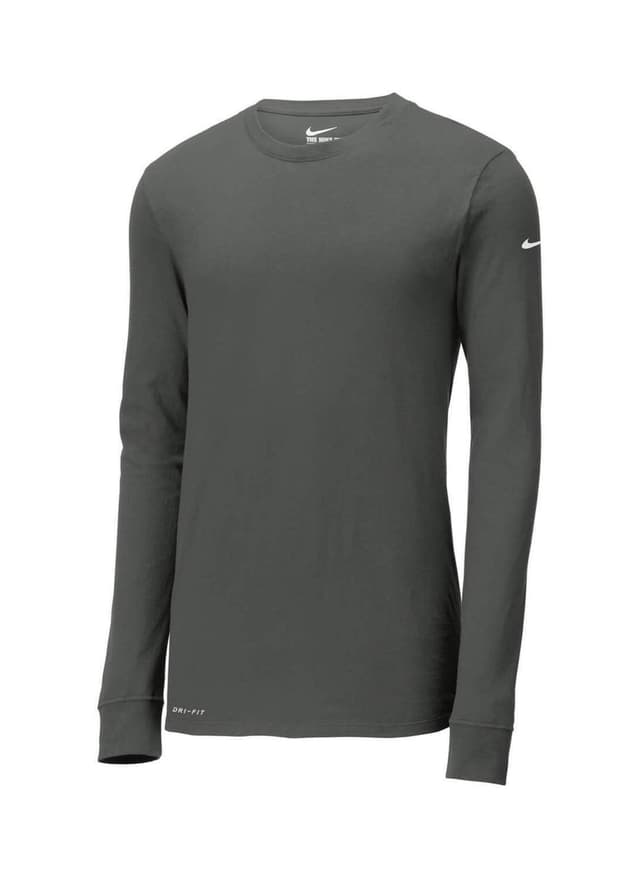 Nike Men's Dri-FIT Long-Sleeve T-Shirt - Dark Grey 3XL