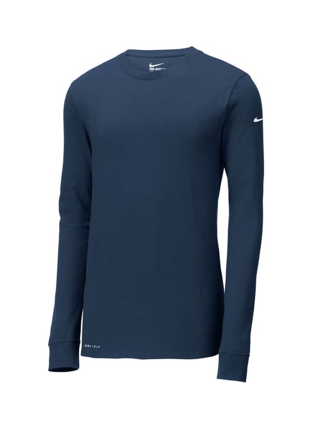 Nike Men's Dri-FIT Long-Sleeve T-Shirt - Navy 3XL