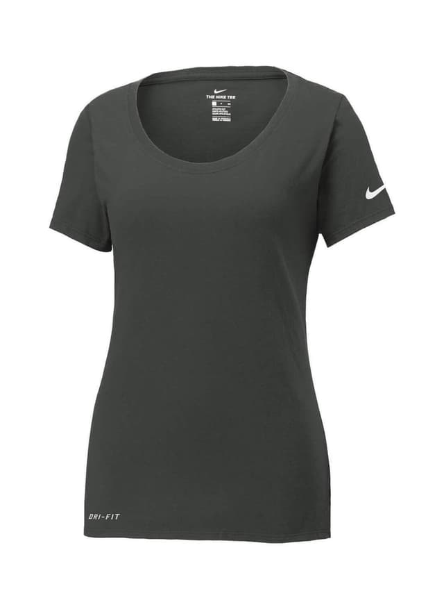 Nike Women's Dri-FIT Scoop Neck T-Shirt - Dark Grey LG