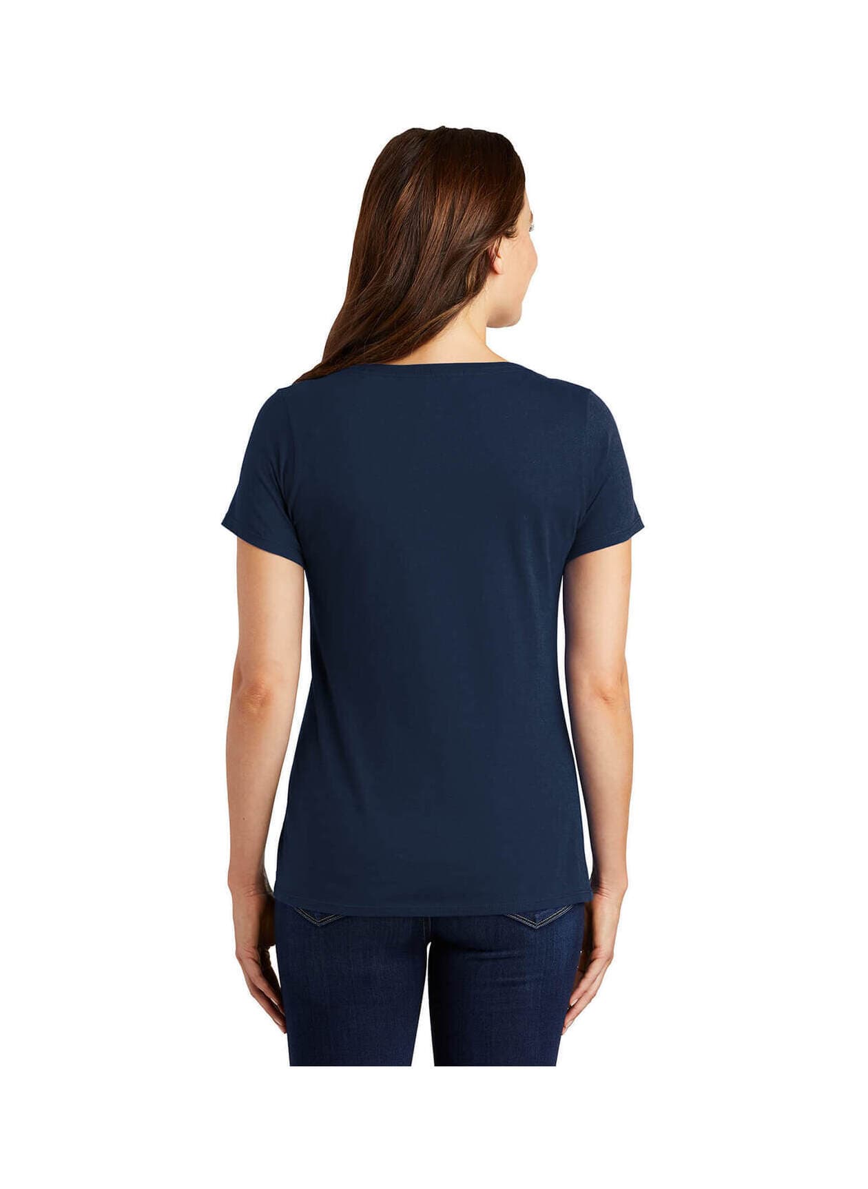 Nike Women's Dri-FIT Scoop Neck T-Shirt - Navy LG